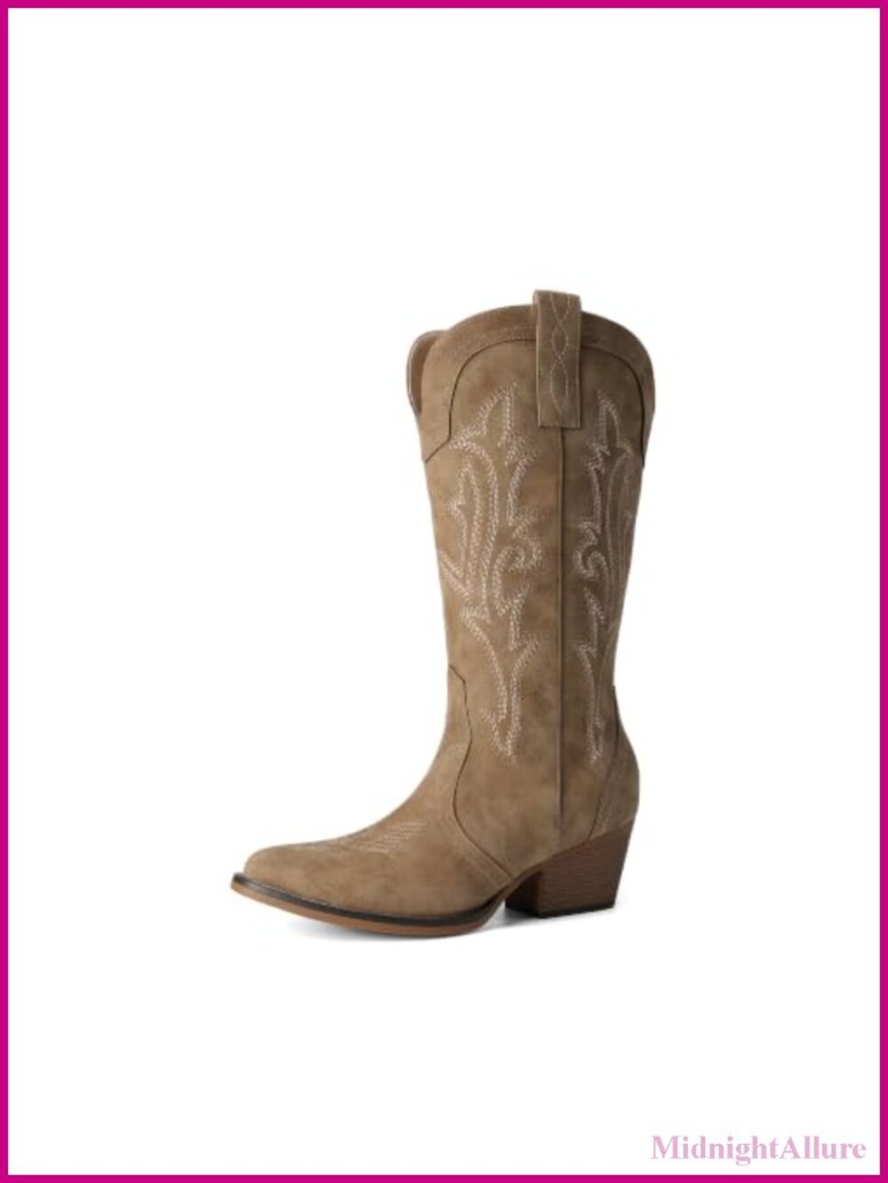 Women's Cowboy Western Boots Mid-Calf Faux Leather